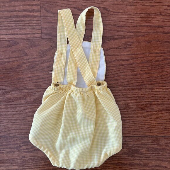 Vintage Rare 80s HealthTex Gingham Bubble Romper Embroidered Duck Size 9 Months - Picture 6 of 13